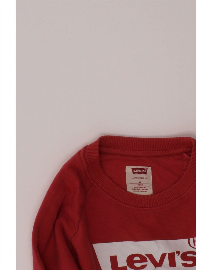 LEVI'S Girls Graphic Sweatshirt Jumper 5-6 Years Pink