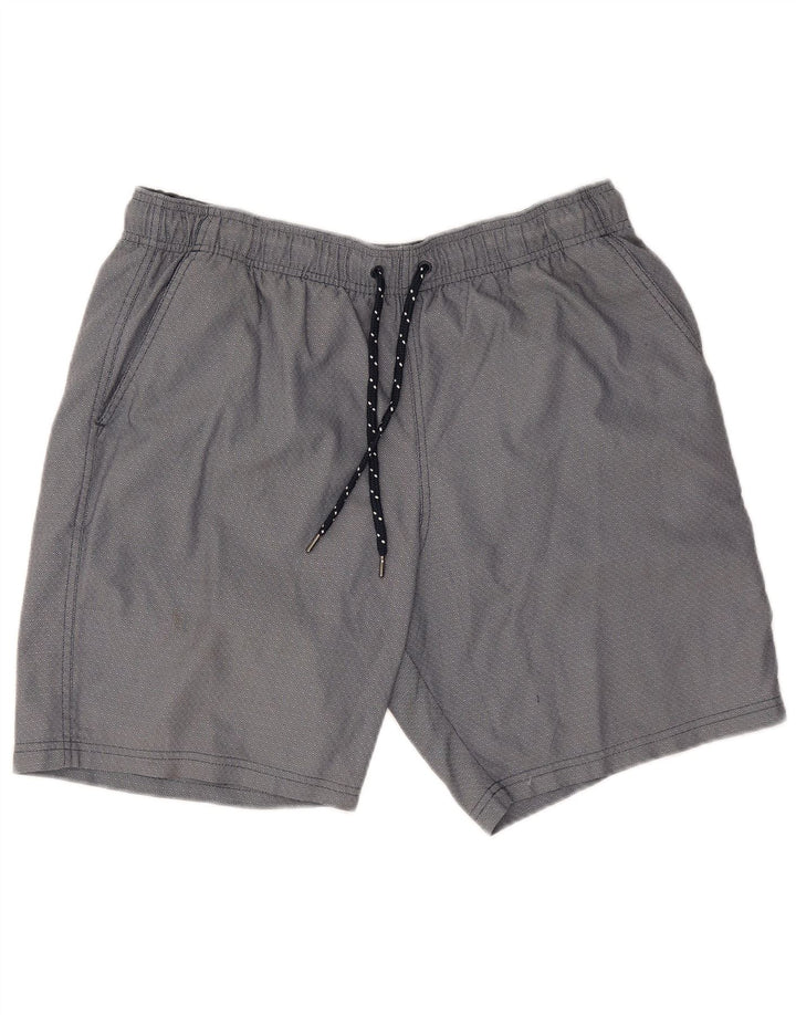 Marks & Spencer Mens Sport Shorts Large Navy Blue Geometric Cotton