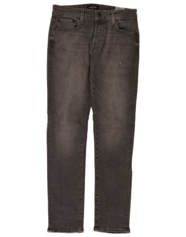 JACK & JONES Slim Jeans til mænd W28 L30 Grå bomuld