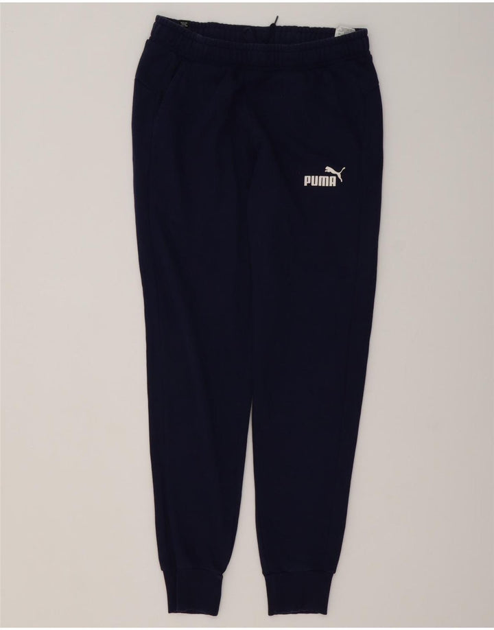 Puma Mens Tracksuit Trousers Joggers Medium  Navy Blue Cotton