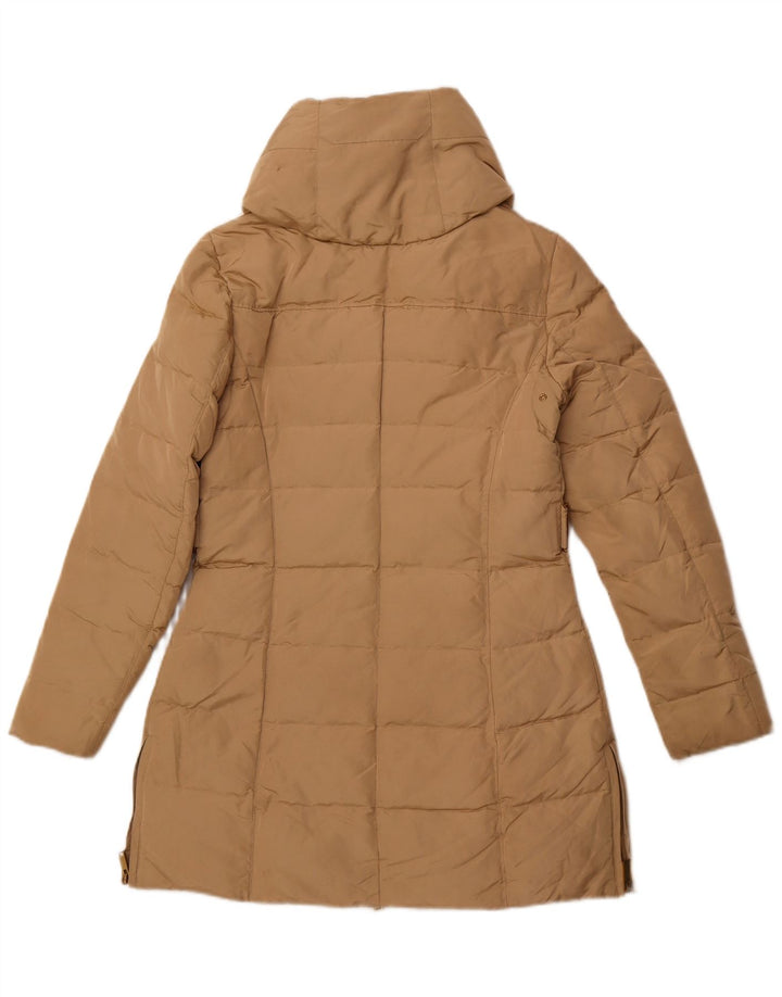 Zara Damen Kapuzenmantel, gepolstert, UK 12, Mittelbeige, Polyester