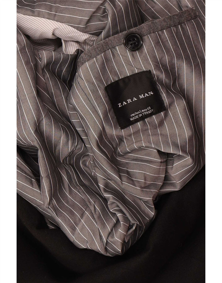Zara Ανδρικό σακάκι 1 κουμπιού blazer UK 40 μεγάλο μαύρο