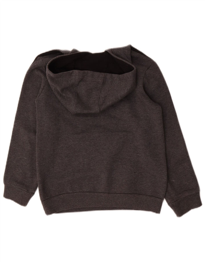 ADIDAS Boys Graphic Hoodie Jumper 7-8 Years Grey Polyester