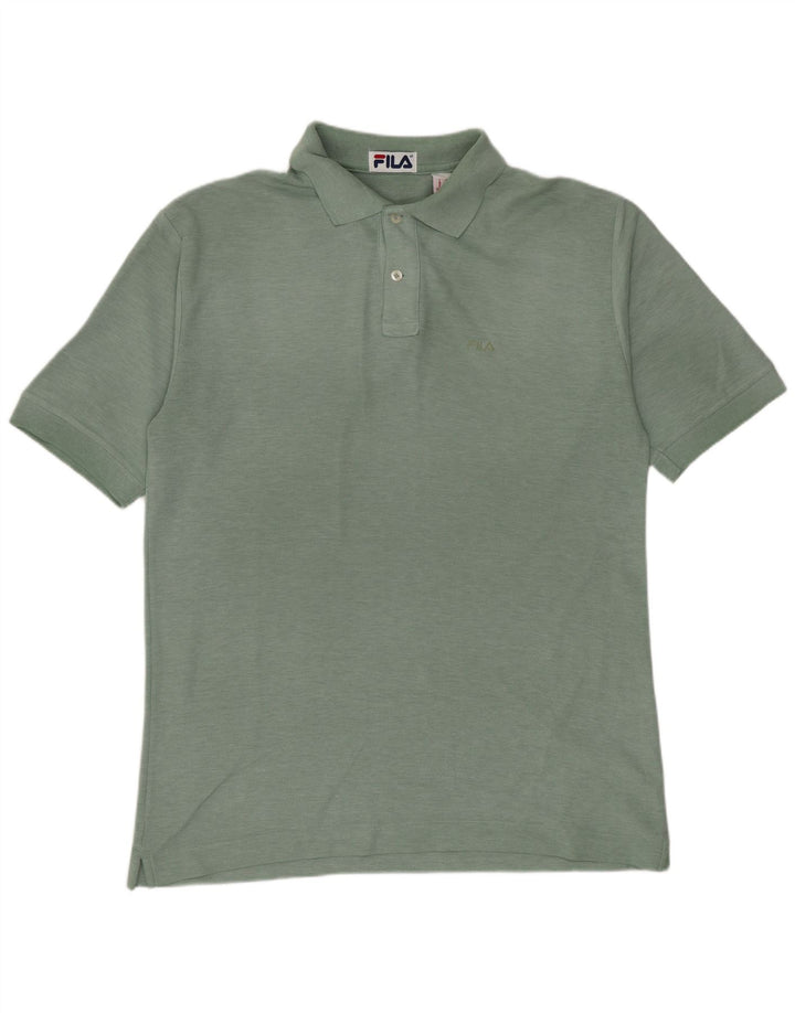 Polo da uomo Fila in cotone verde medio