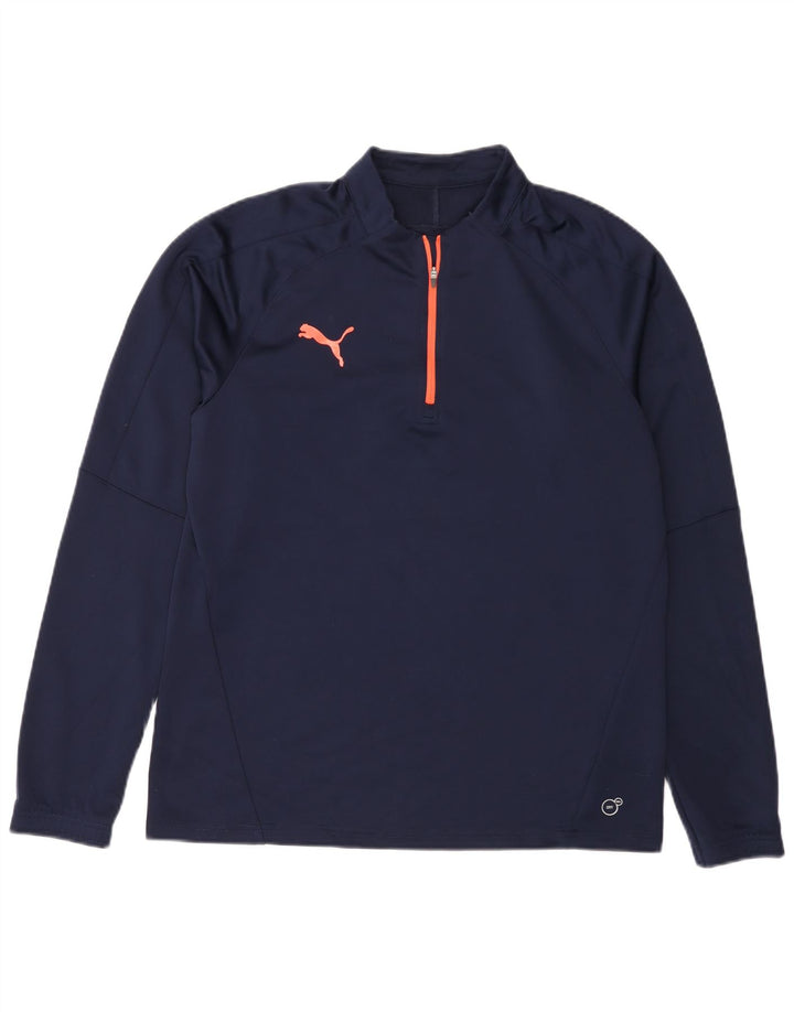 PUMA Mens Zip Neck Pullover Tracksuit Top Large Navy Blue