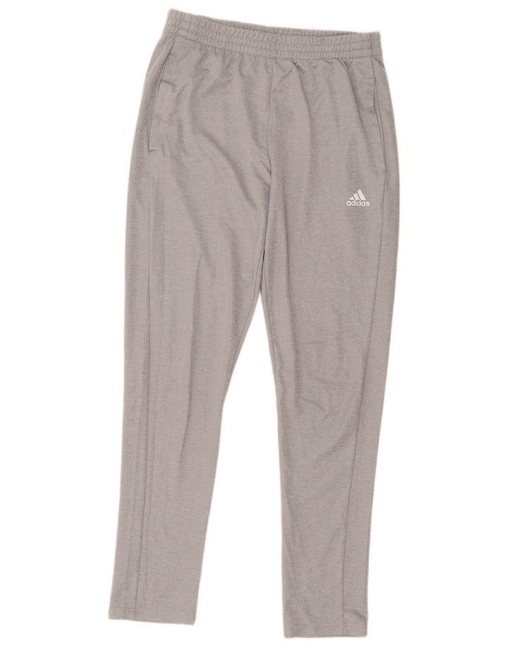 Adidas Damen-Trainingshose aus mittelgrauem Polyester