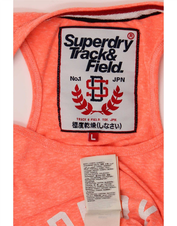 Женский жилет с рисунком Superdry UK 14, большой оранжевый полиэстер
