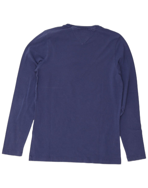 Tommy Hilfiger Mens Slim Fit Top Long Sleeve Small Blue Cotton