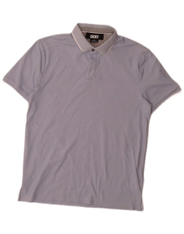 Dkny Mens Polo Shirt Medium Blue Cotton