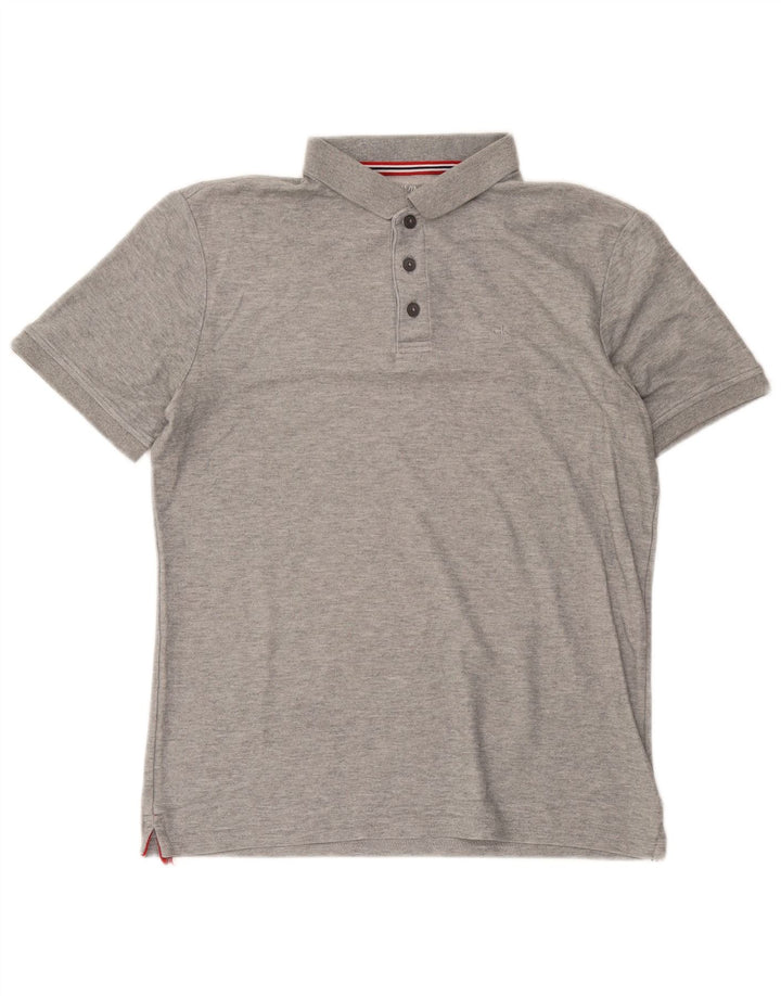Polo da golf da uomo Calvin Klein grigio medio chiazzato