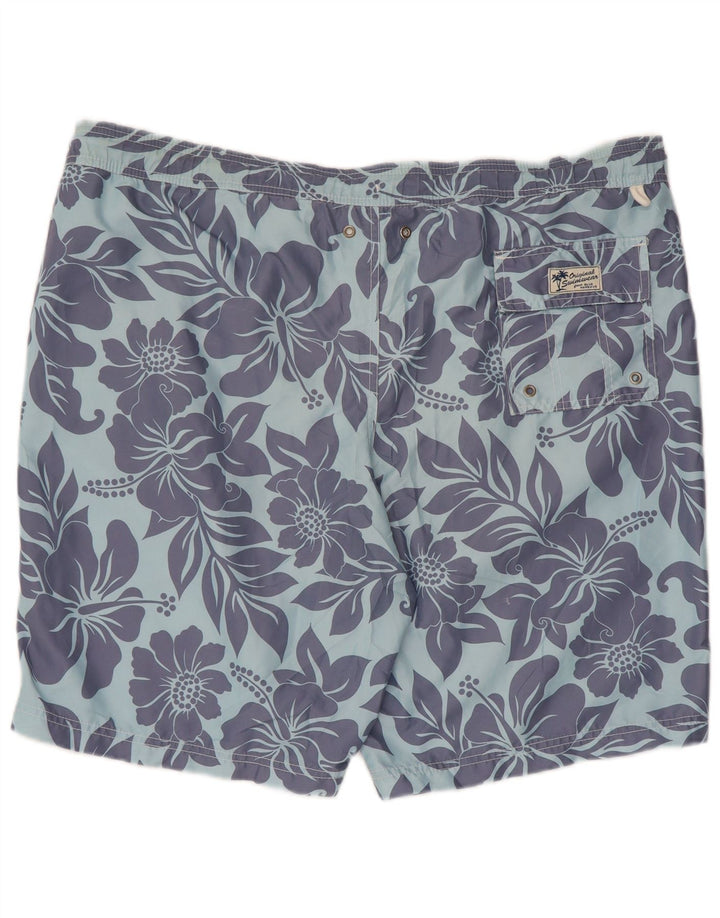 Marks & Spencer Mens Swimming Shorts XL Blue Floral Polyester