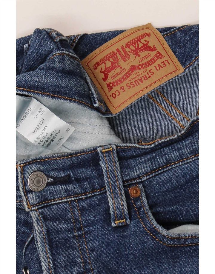 Levi's Damen Ribcage Straight Jeans W27 L29 Blaue Baumwolle