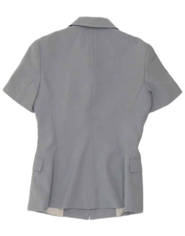 Zara Womens Short Sleeve 3 Button Blazer Jacket EU 36 XS Grey
