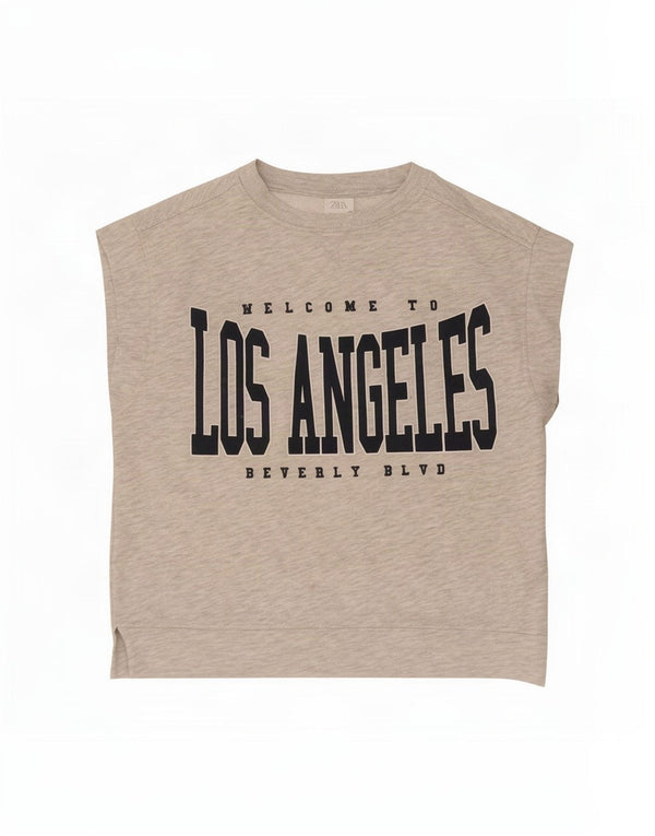T-shirt grafica per ragazze Loose Fit Zara 11-12 anni in cotone grigio