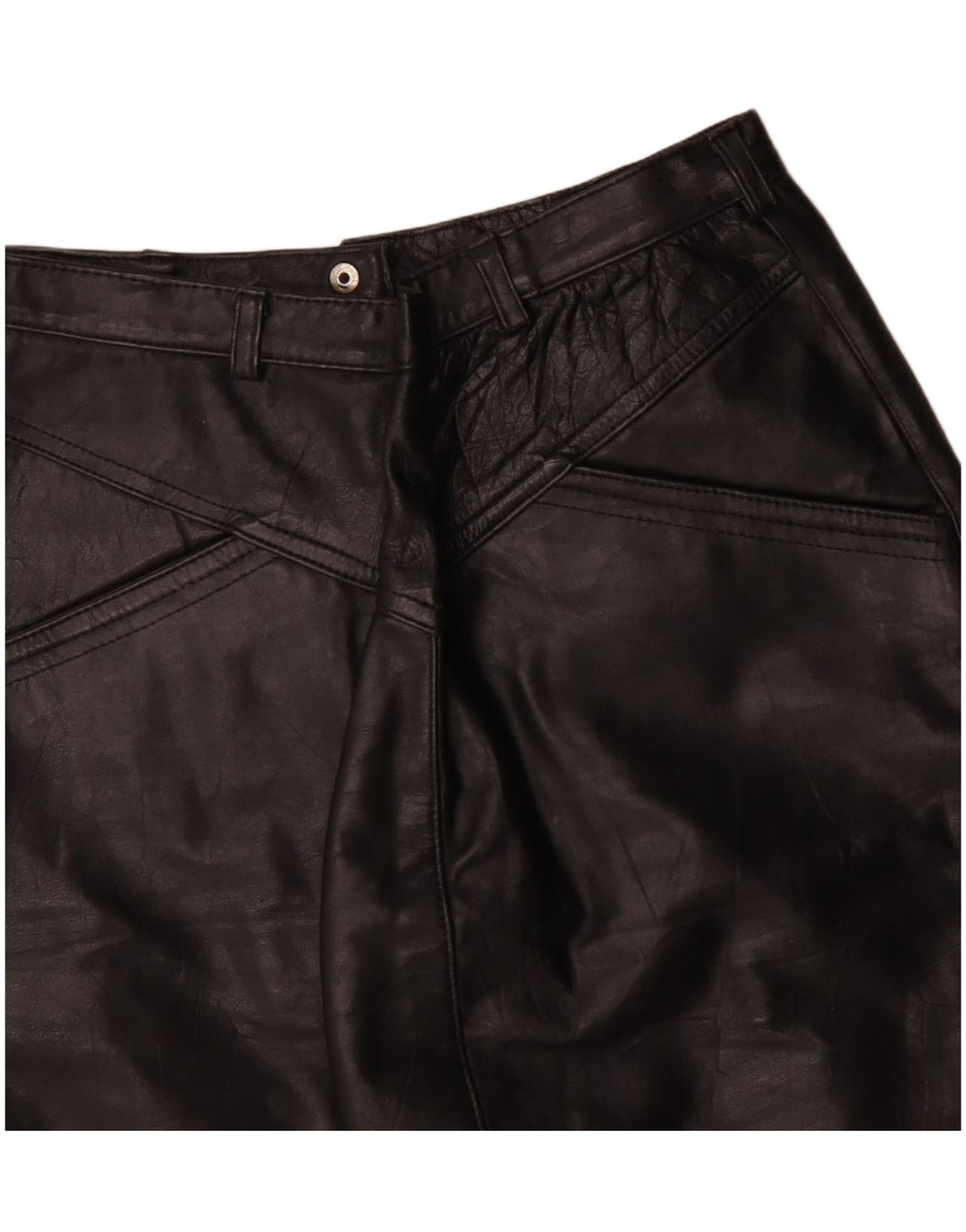 Vintage Womens Leather Pencil Skirt W26 Small  Black