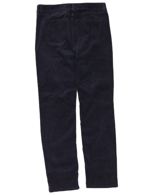 Marks & Spencer Womens Corduroy Trousers UK 14 Large W32 L31 Navy Blue