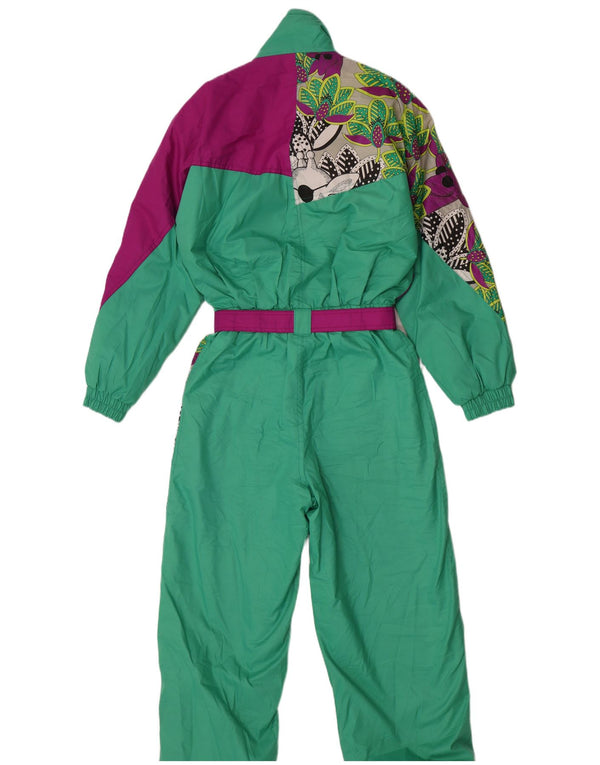 Macacão de esqui feminino vintage EU 38 Médio W28 L30 Colorblock multicolorido