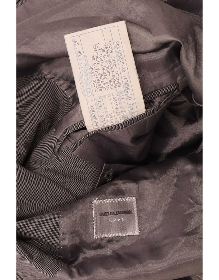 Daniele Alessandrini Veste Blazer 2 Boutons Homme IT 52 XL Pied-de-Poule Gris