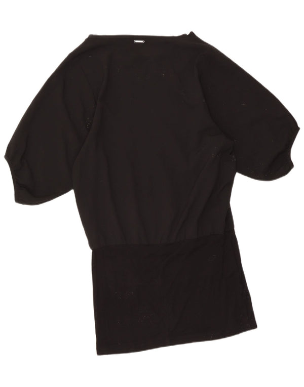 Gaudi Womens 3/4 Sleeve Drop Waist Dress UK 14 Medium Black