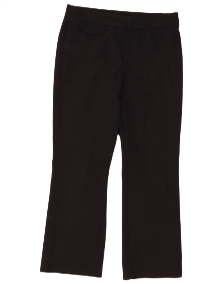 Zara Womens Bootcut Cropped Trousers Medium W28 L25 Black Cotton