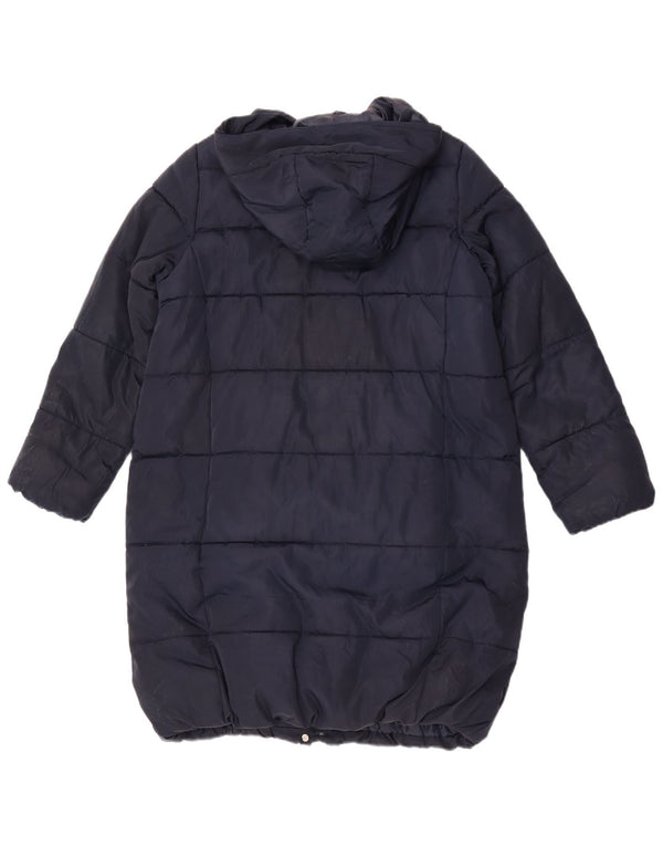 Marks & Spencer Wattierter Mantel für Mädchen mit Kapuze, 11–12 Jahre, Marineblau, Polyester