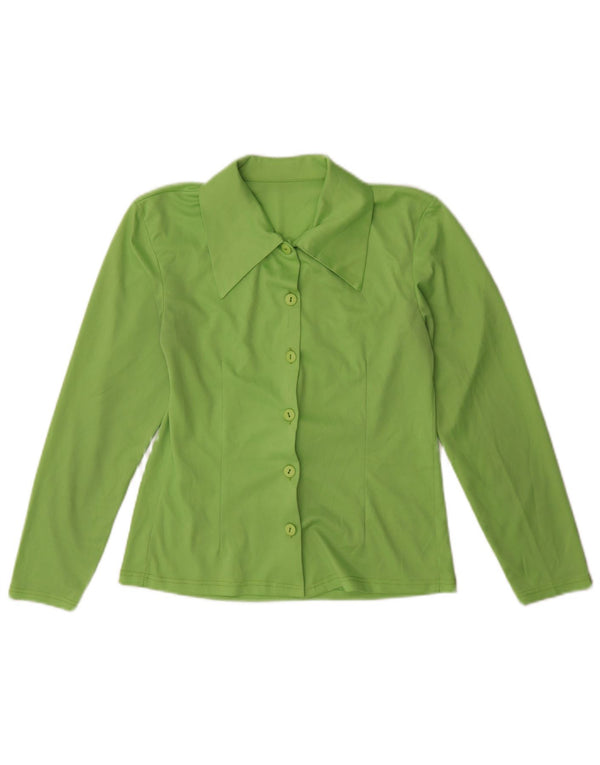 Vintage Womens Shirt Blouse UK 12 Medium Green