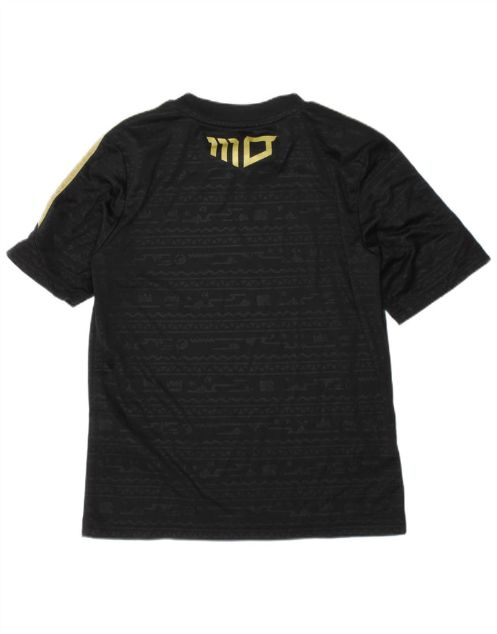 ADIDAS Boys Aeroready T-Shirt Top 7-8 Years Black Polyester