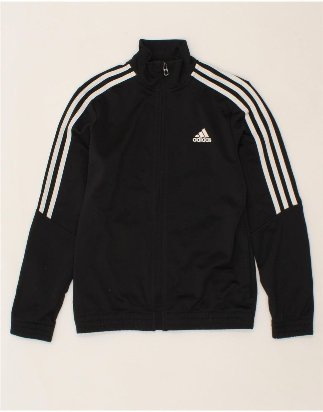 ADIDAS Boys Graphic Tracksuit Top Jacket 11-12 Years Black Polyester Vintage Adidas and Second-Hand Adidas from Messina Hembry 