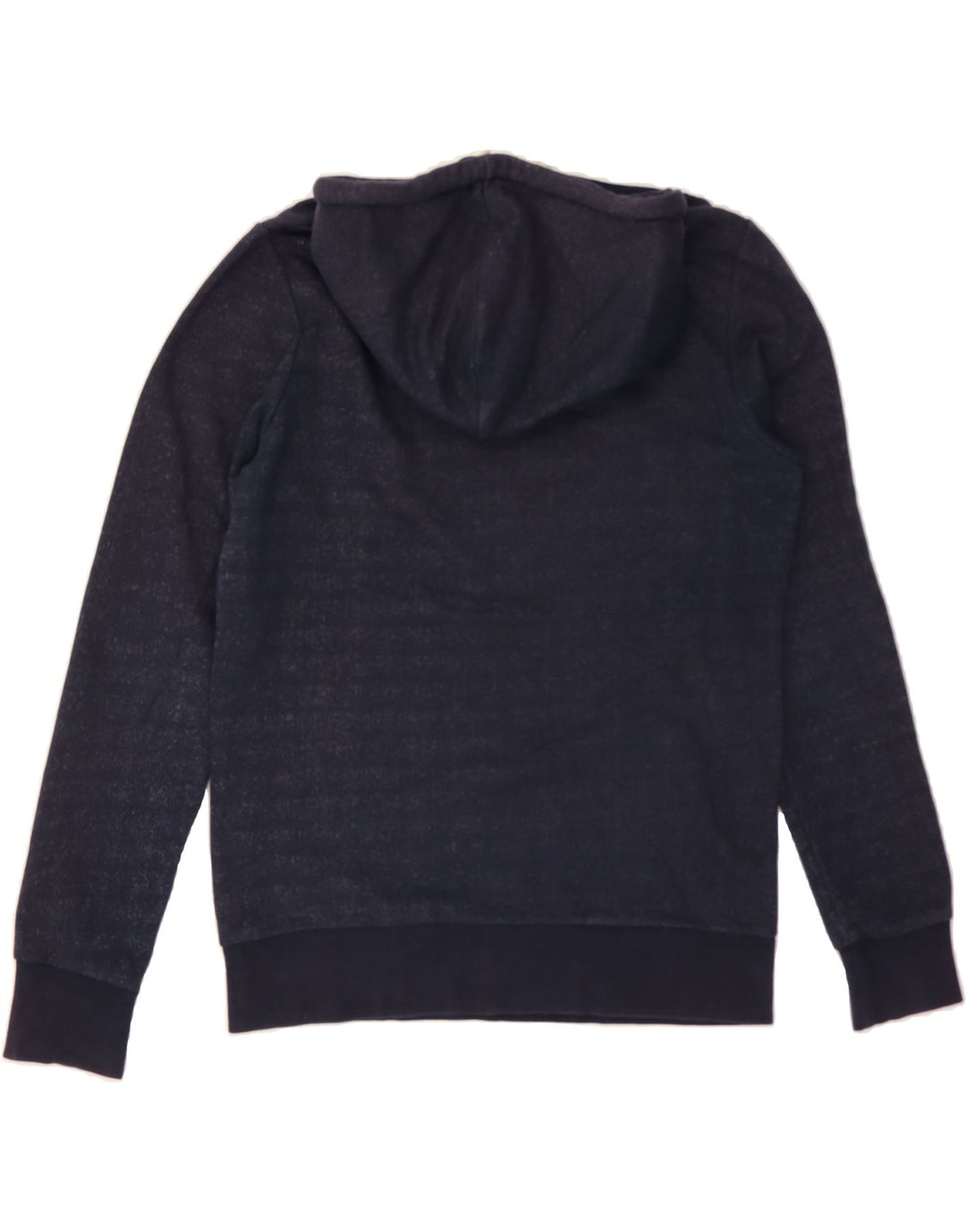 JACK & JONES Mens Graphic Hoodie Jumper Small Navy Blue Polyester Vintage Jack & Jones and Second-Hand Jack & Jones from Messina Hembry 