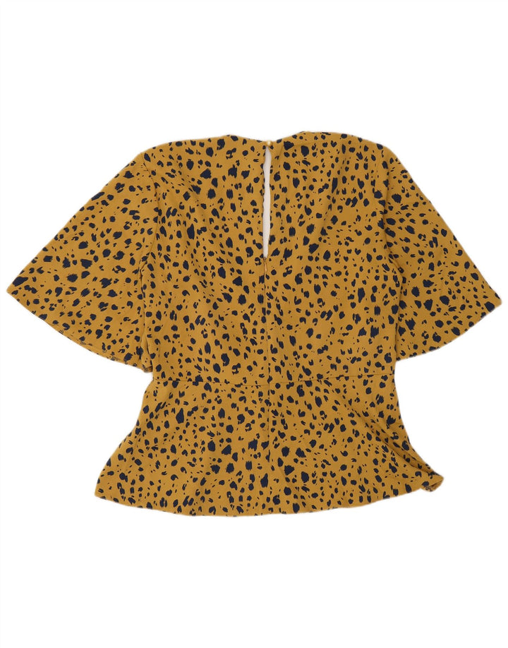 Coast Damebluse Top UK 12 Medium Yellow Animal Print Polyester