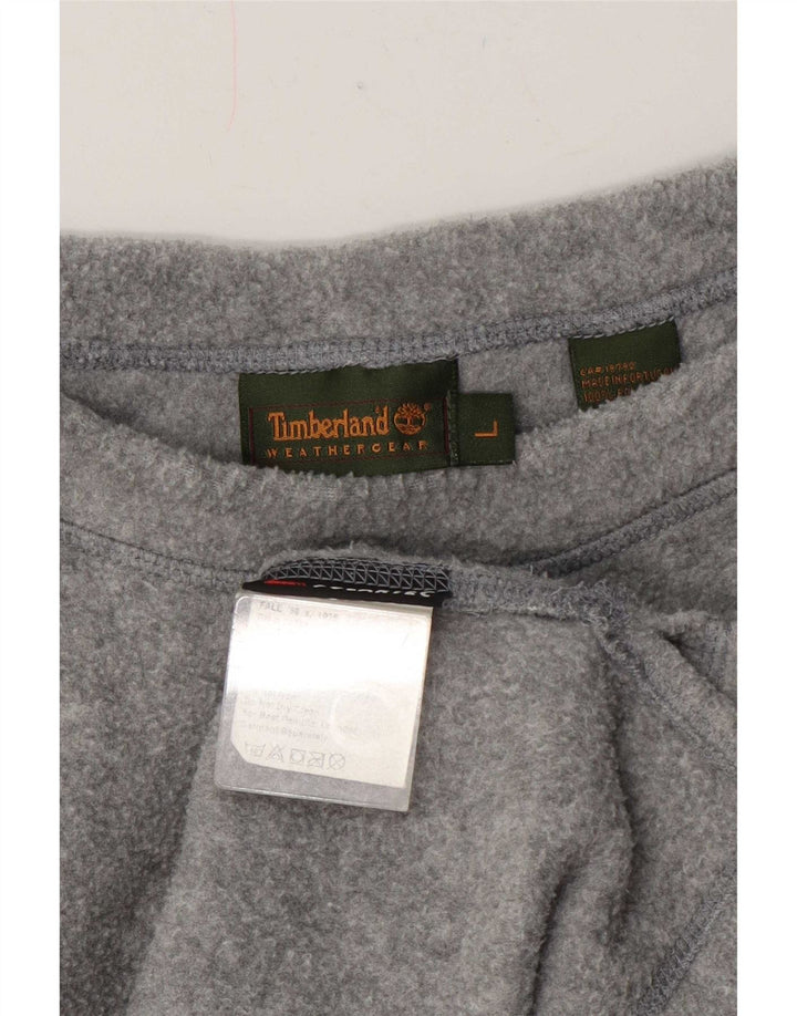 Timberland Mens Fleece Jumper Large Grey Flecked Polyester