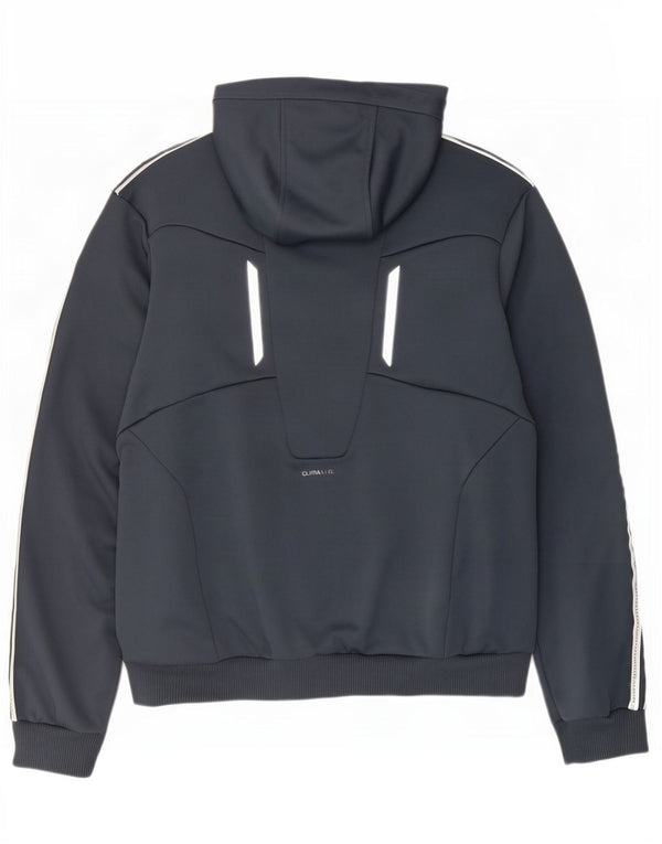 Adidas Mens Climalite cipzáras kapucnis pulóver nagy szürke színû poliészter