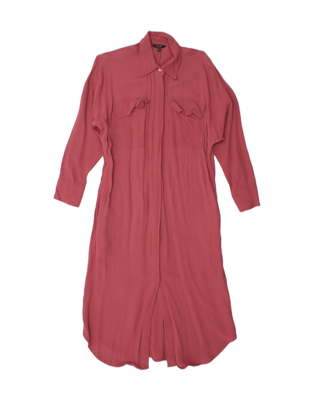 MASSIMO DUTTI Womens Maxi Shirt Dress EU 38 Small Red Viscose Vintage Massimo Dutti and Second-Hand Massimo Dutti from Messina Hembry 