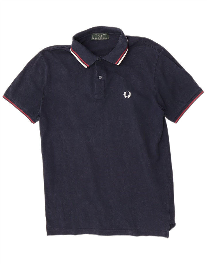 Polo da uomo Fred Perry in cotone blu navy medio