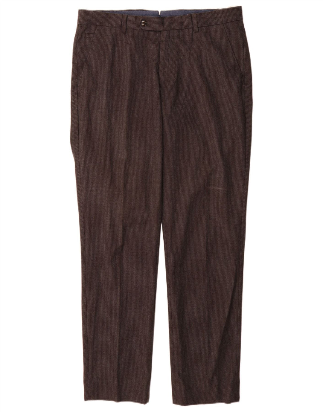 Massimo Dutti Mens Casual Trousers EU 42 Large W32 L32 Grey Houndstooth