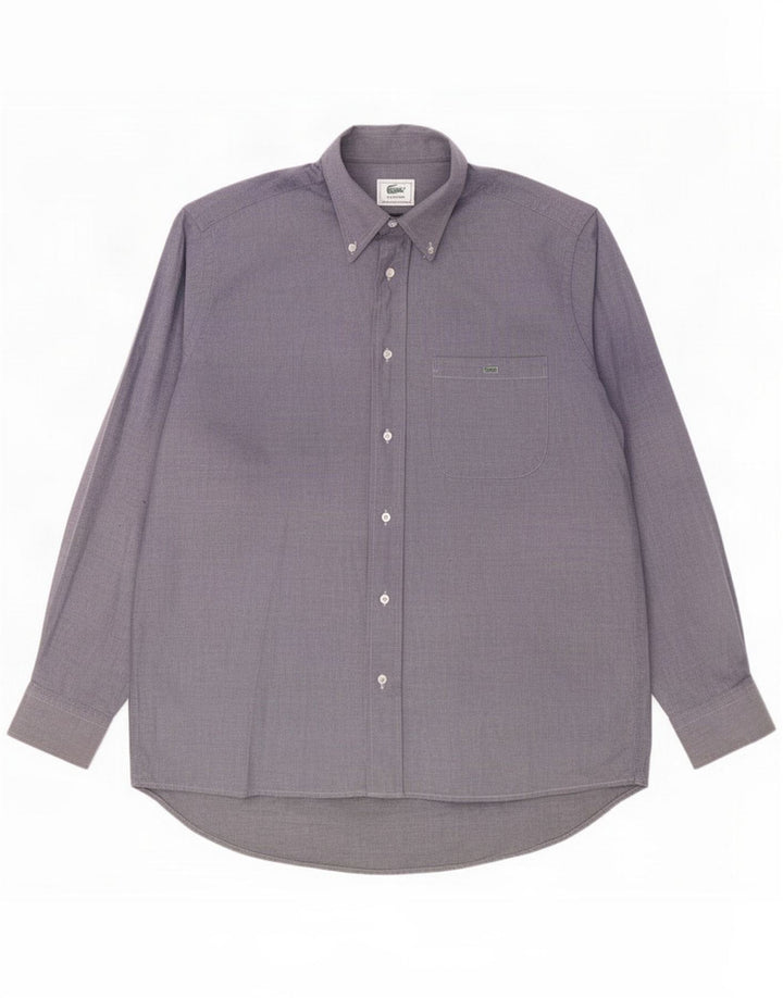 Lacoste Mens Shirt Size 39 Medium Blue Cotton