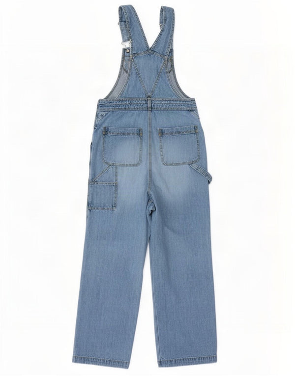Vintage damskie ogrodniczki Cargo proste dżinsy średnie W36 L32 niebieska bawełna
