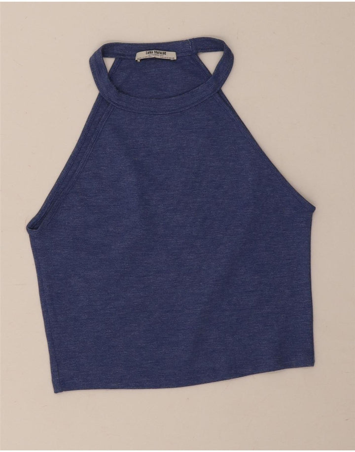 Top corto alla caviglia da donna Zara UK 10 piccolo blu