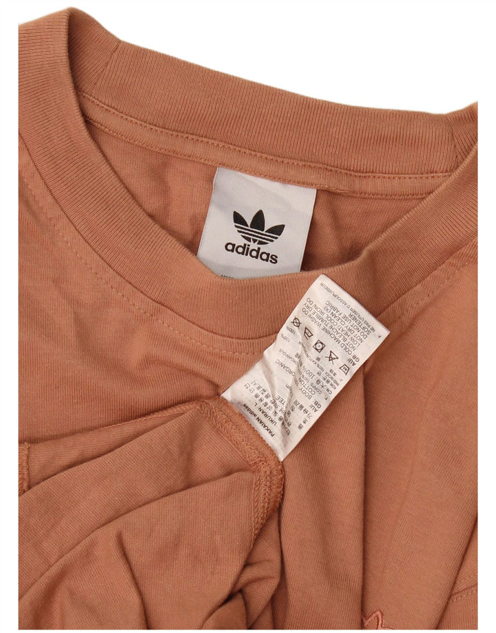 Adidas Mens T-Shirt Top Medium Brown Cotton