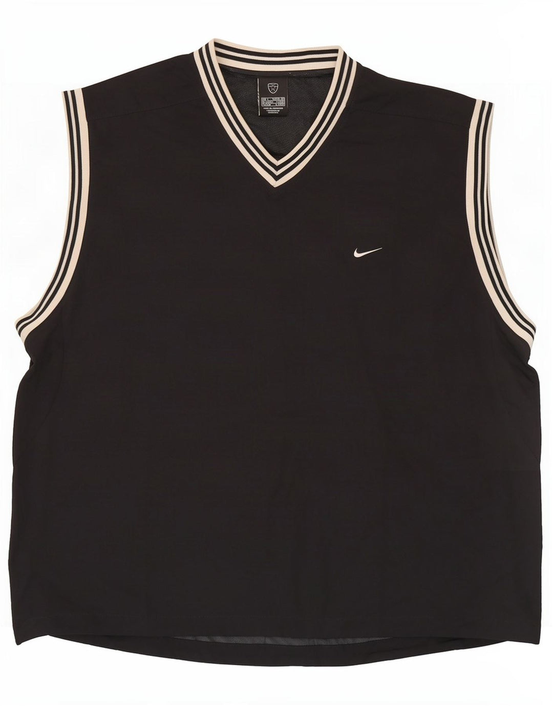 Nike Herren Weste Top UK 42/44 Großes schwarzes Nylon