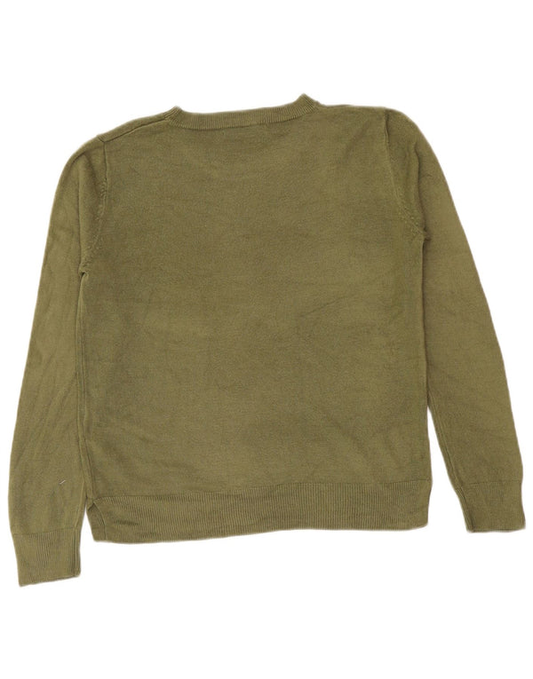 Marks & Spencer Damski sweter z wycięciem pod szyją, UK 10, mały, zielony akryl