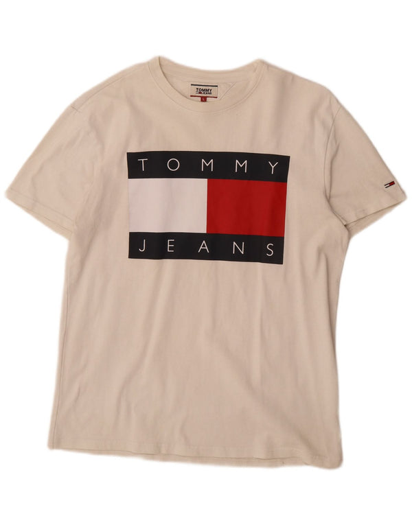 Tommy Hilfiger Camiseta gráfica para hombre Top grande de algodón blanco