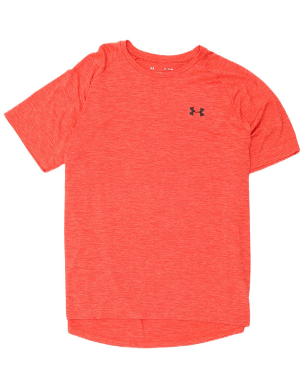 Under Armour Mens Heat Gear T-Shirt Top XL Red Flecked