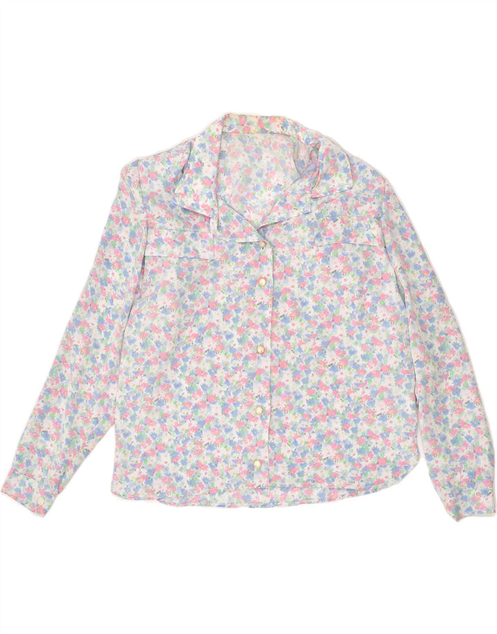 VINTAGE Womens Shirt UK 14 Medium Multicoloured Floral | Vintage Vintage | Thrift | Second-Hand Vintage | Used Clothing | Messina Hembry 