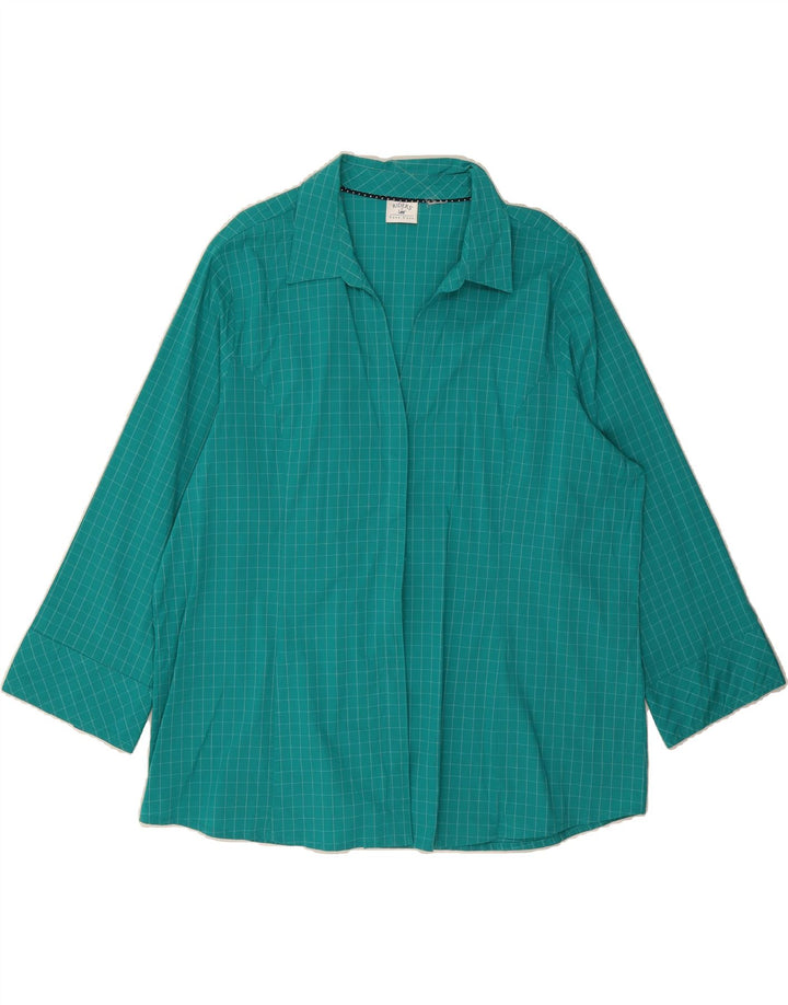 LEE Womens Riders Oversized Shirt UK 20 2XL Green Check Vintage Lee and Second-Hand Lee from Messina Hembry 