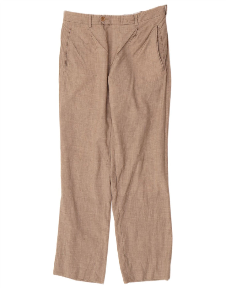 Vintage Mens Straight Suit Trousers W32 L30 Beige