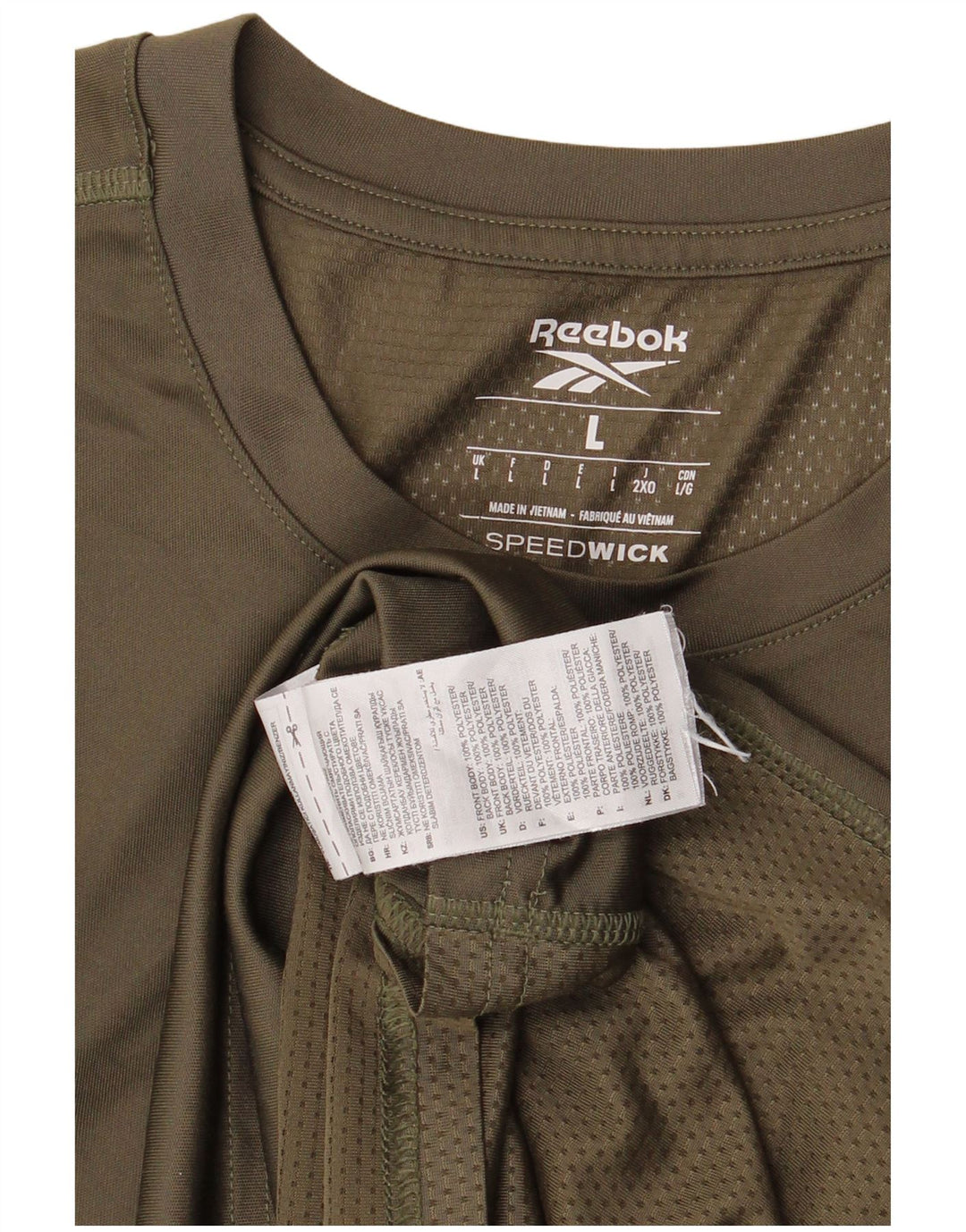 Tricou pentru bărbați Reebok Top Large Kaki Poliester