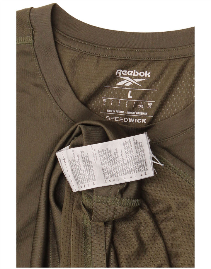 Tricou pentru bărbați Reebok Top Large Kaki Poliester