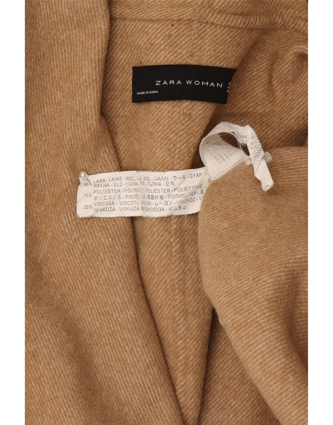 Cappotto oversize da donna Zara UK 14 Lana beige medio