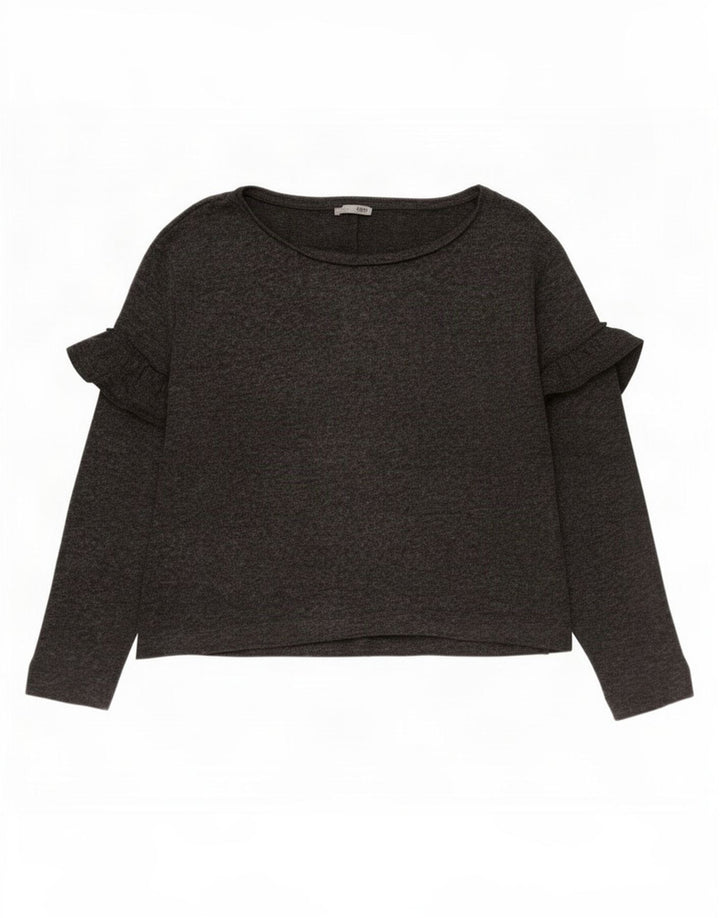Zara Femme Top Manches Longues UK 14 Gris Moyen